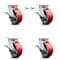 Service Caster 5 Inch Kingpinless Red Poly on Steel Wheel Caster Brakes 2 Swivel Locks, 4PK SCC-KP30S520-PUR-RS-SLB-BSL-2-SLB-2 - alternate 1